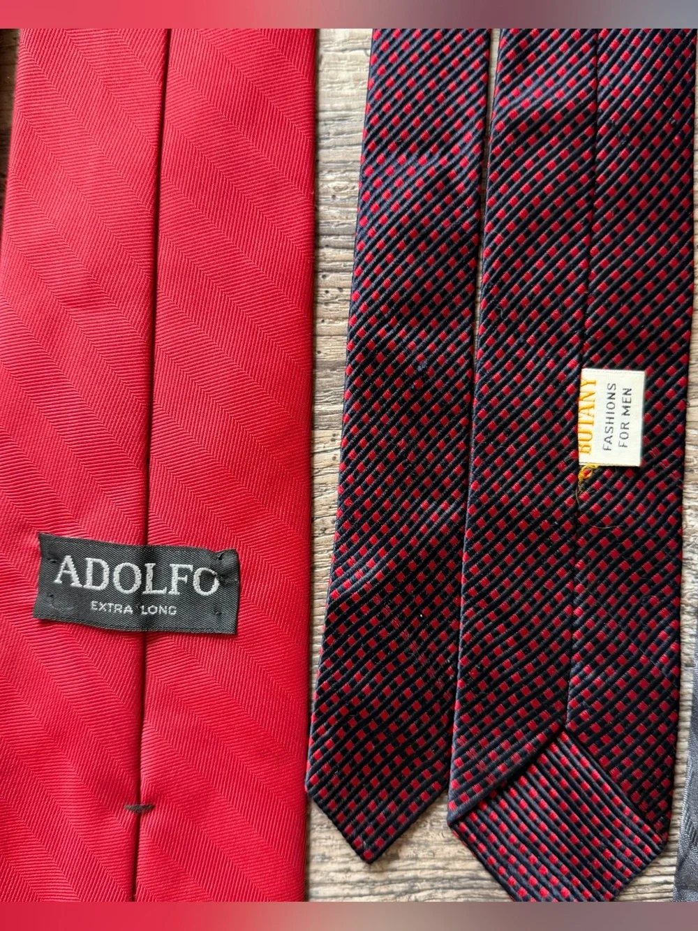 Lot of 6 red themed men’s classic neck ties Hagger Arrow Adolfo, Venezia, Botany